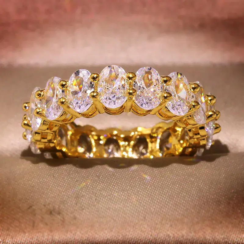 Rings for Women Luxury Oval Cubic Zirconia Ring Index Finger Anel Bridal Wedding Jewelry Engagement Ring Banquet Jewelry