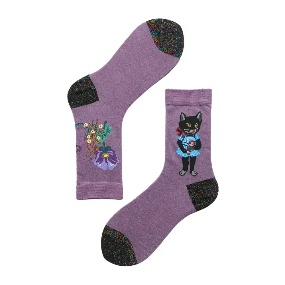 Forest Fairy Tale Socks Autumn Fairy Tale Animal New Product Personality Jacquard AB Sock Cute Women Short Cotton Socks for Girl