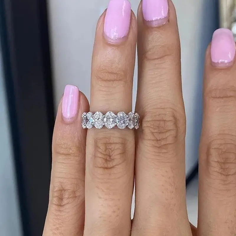 Rings for Women Luxury Oval Cubic Zirconia Ring Index Finger Anel Bridal Wedding Jewelry Engagement Ring Banquet Jewelry