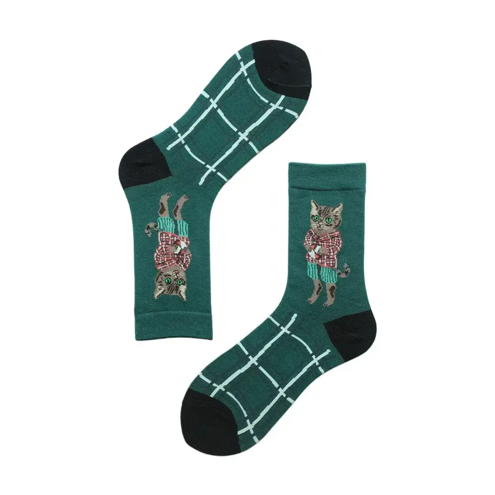 Forest Fairy Tale Socks Autumn Fairy Tale Animal New Product Personality Jacquard AB Sock Cute Women Short Cotton Socks for Girl