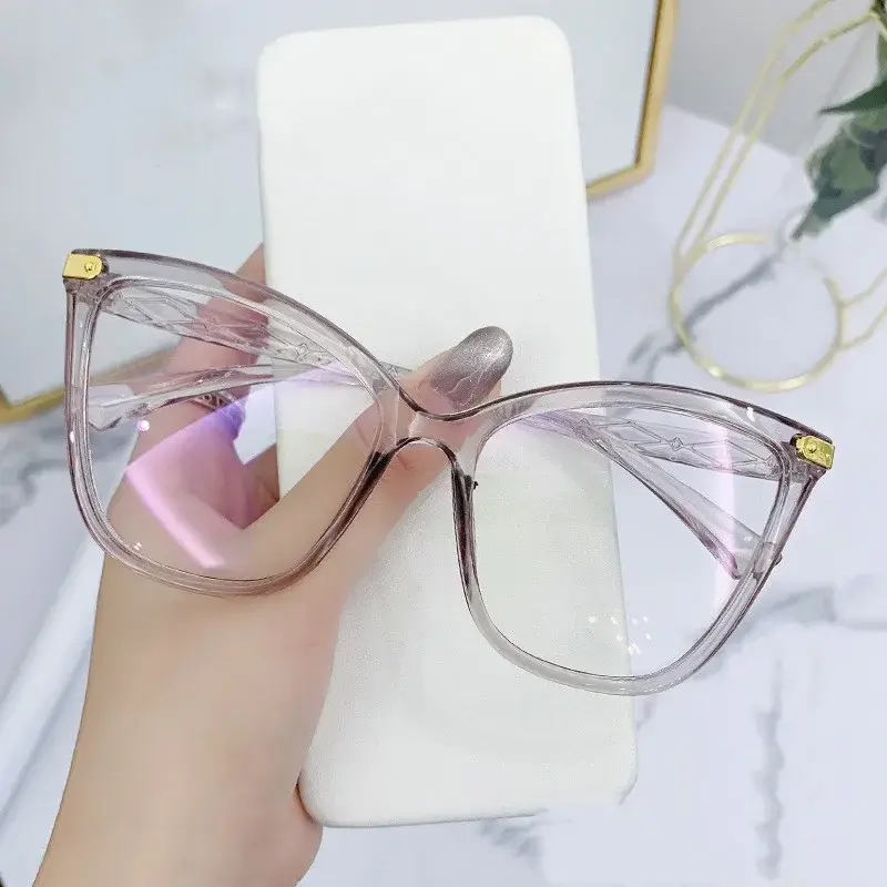 New Fashion Cat Eye Glasses Frame Women Anti-Blue Light Eyeglasses Optical Computer Eyewear Radiation Protection Spectacle