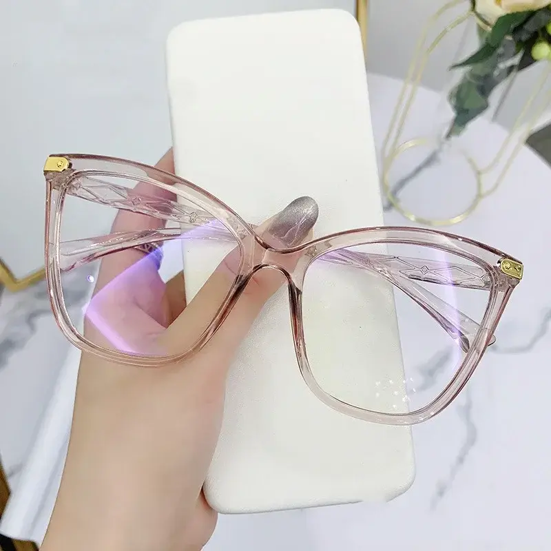 New Fashion Cat Eye Glasses Frame Women Anti-Blue Light Eyeglasses Optical Computer Eyewear Radiation Protection Spectacle