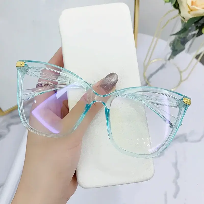 New Fashion Cat Eye Glasses Frame Women Anti-Blue Light Eyeglasses Optical Computer Eyewear Radiation Protection Spectacle