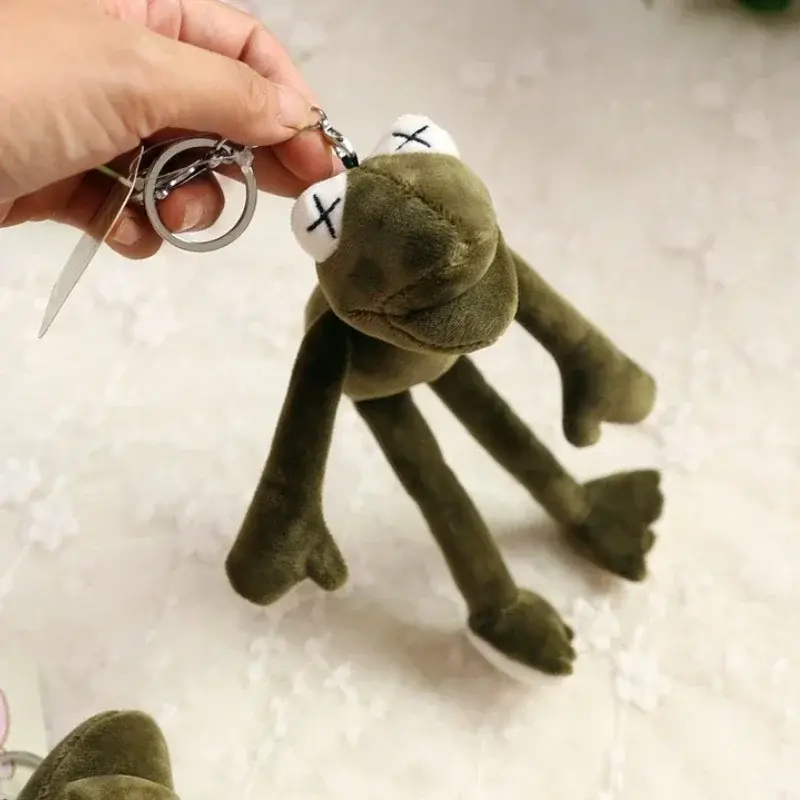 New Interest Frog Plush Keychains Pluff Funny Cartoon Rings Key Chains Porte Clef Pendant Soft Stuffed Animal Kawaii Keychain
