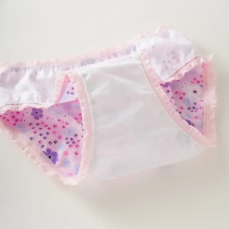 Lace Girls Floral Cotton Girls Briefs Cotton Panties Kids Shorts Daughter's Children's Floral Triangle Pants Made of Pure Cotton