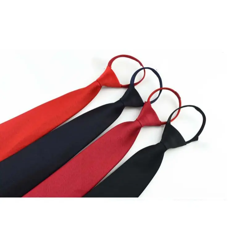 New Fashion Unisex Zipper Ties Retro Silky Narrow Neck Tie Slim Lazy Zipper Tie Korean Style Simple Elegant All-match Trendy Tie