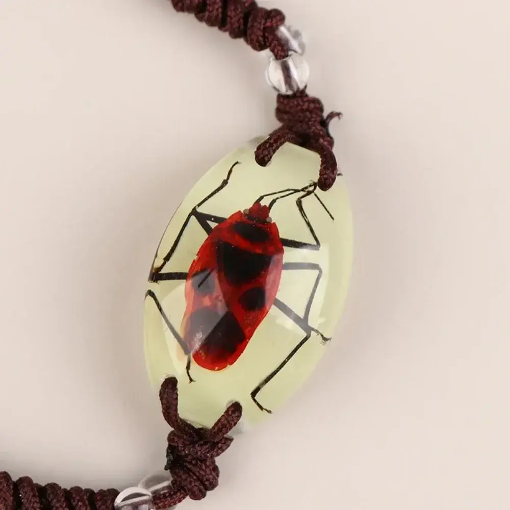 New Glow in The Dark Handmade Resin Insect Amber Bracelet Luminous Green Beetle Scorpion Bracelets forJewelry Gifts