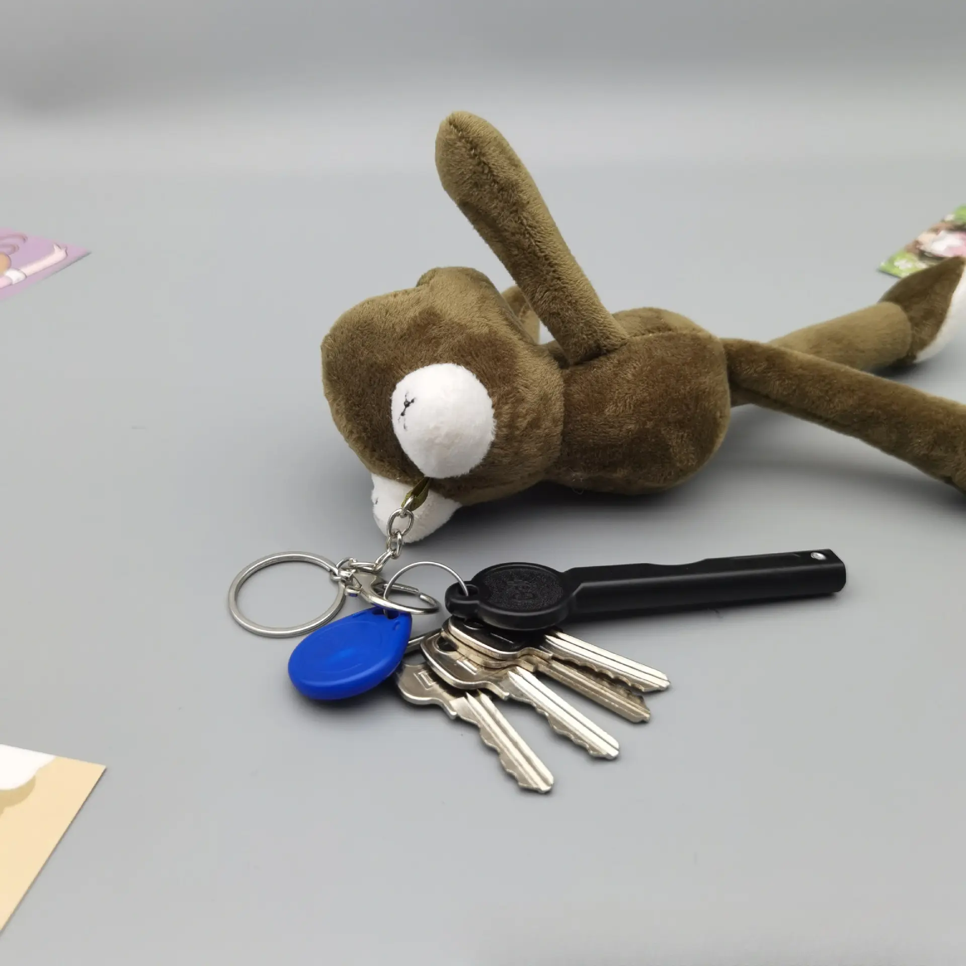 New Interest Frog Plush Keychains Pluff Funny Cartoon Rings Key Chains Porte Clef Pendant Soft Stuffed Animal Kawaii Keychain