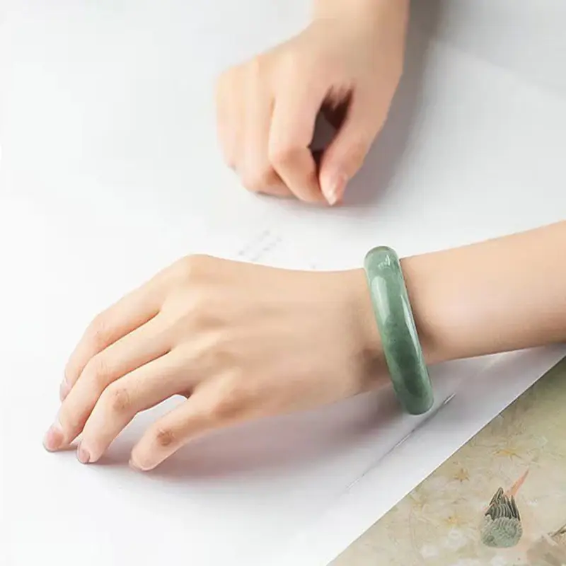 High Quality Real Jade Natural Ice Green Jade Bracelet Original Certified Luxury Bracelet for Women Wholesale Gifts Girlfriends