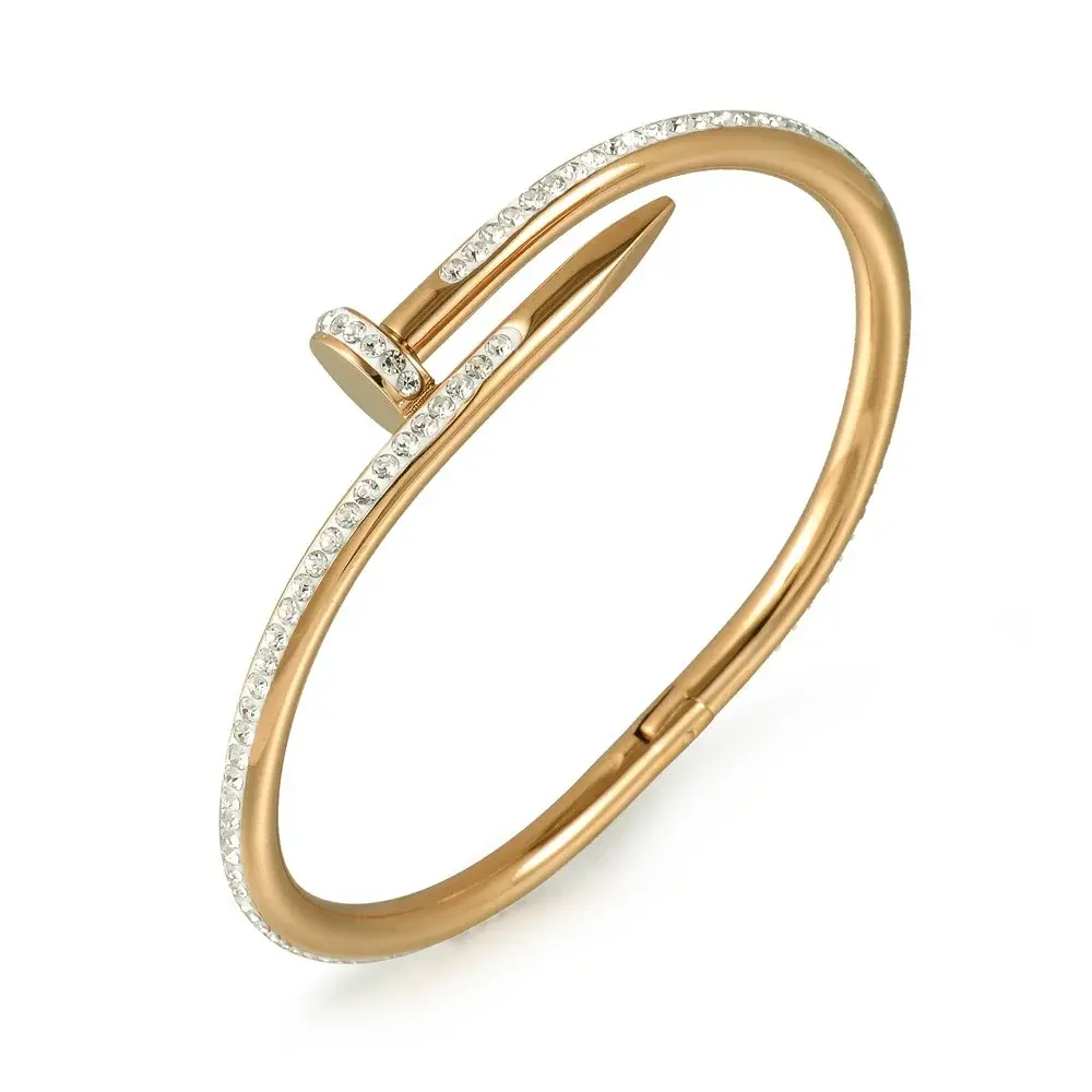 NEW Fashion Jewelry Bracelet Titanium Steel Nail Geometry Twist Copper Bangle Punk Women Men Hand Jewellery Gift
