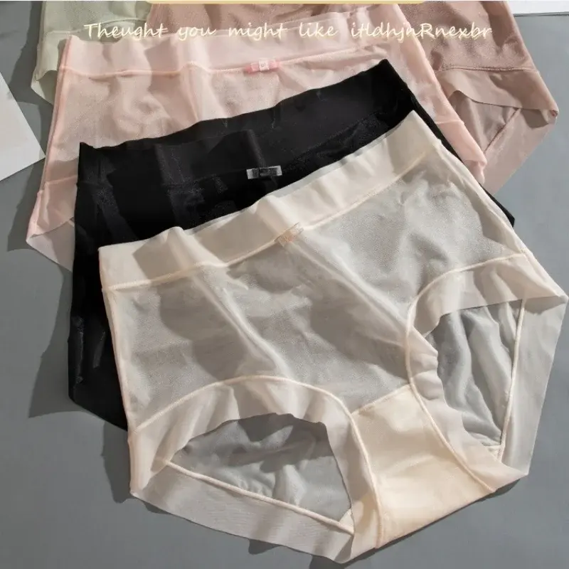 New Ultral-thin Transparent Sexy Briefs Panties Women Ice Silky Quick Drying Underwear Panties Sexy Breathable Female Underpants
