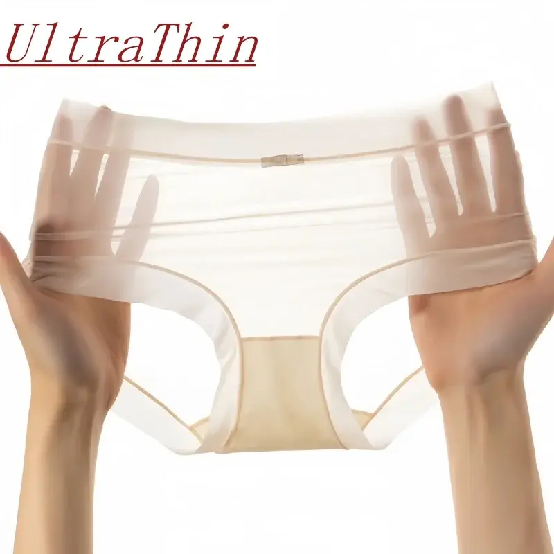 New Ultral-thin Transparent Sexy Briefs Panties Women Ice Silky Quick Drying Underwear Panties Sexy Breathable Female Underpants