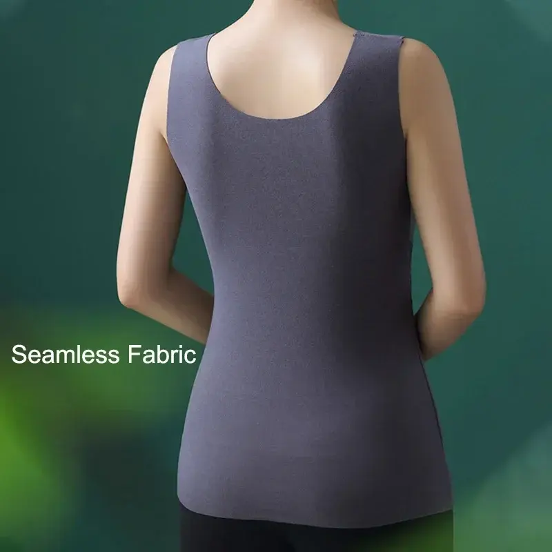 New Women Vest with Chest Pads Lace Camisole V-neck Bra with Chest Pad Slim Traceless Vest Women's Warm for Wear for Ladies