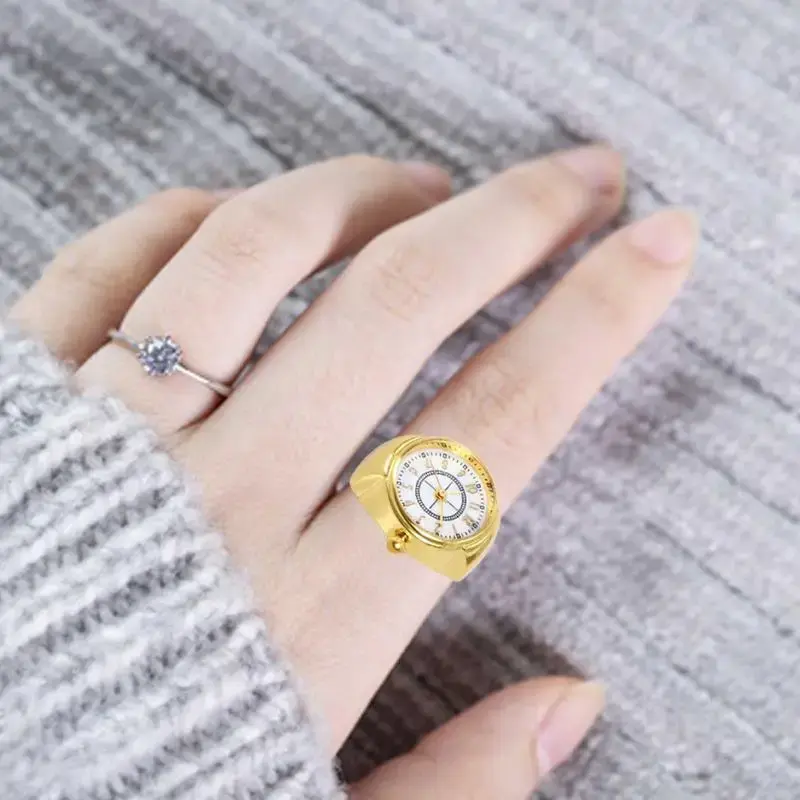 Watch Rings Adjustable Fashion Elegant Personality Women's Party Banquet Jewelry Accessories Clock Ring Gifts for Women