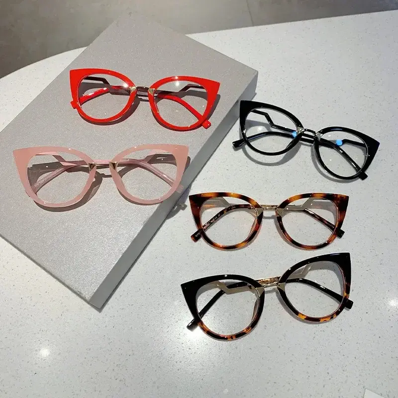 Vintage Anti Blue Light Cat Eye Sexy Ladies Glasses Women Luxury Brand Designer Trend Myopia Prescription Optical Eyewear Frames
