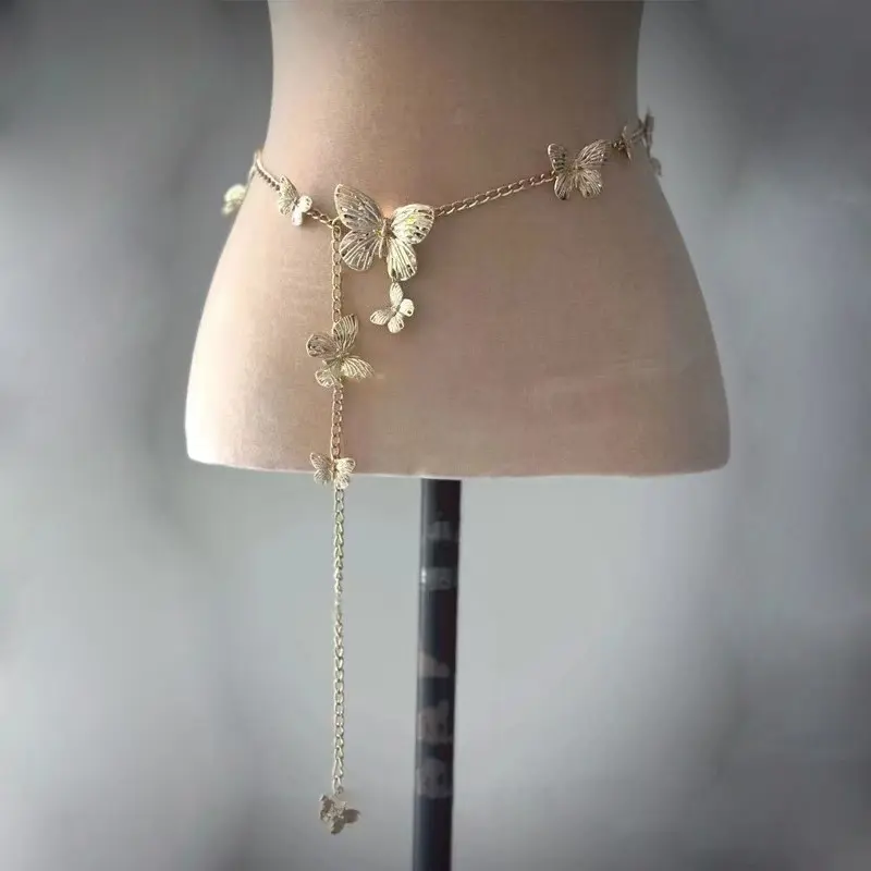 Y2K Designer Belt Jewelry Multilayer Pearl Waist Chain for Women's Fashion Retro Character Playing Body Accessories Party Belts
