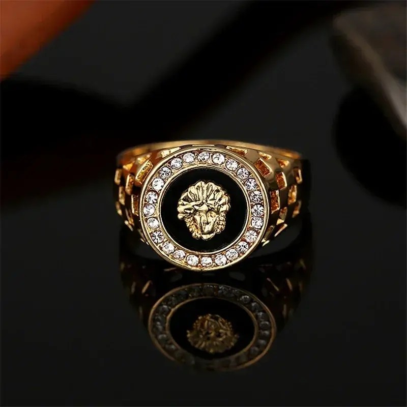 Creative Medusa Ring for Men Inlaid with Zircon Fashion Domineering Rings Female Punk Style Jewelry Couple Gift Wholesale