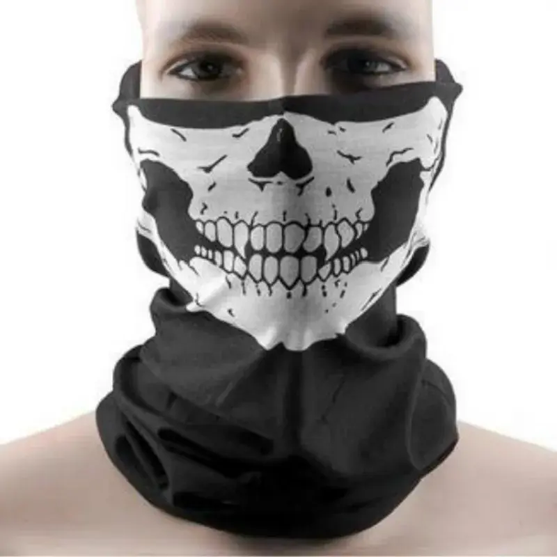 Skull Bandana Helmet Multi-functional Camping Halloween Neck Face Mask Paintball Ski Sport Headband Hiking Scarves Neck Gaiter