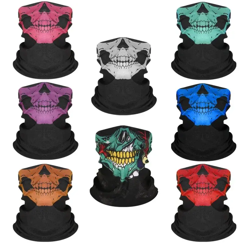 Skull Bandana Helmet Multi-functional Camping Halloween Neck Face Mask Paintball Ski Sport Headband Hiking Scarves Neck Gaiter