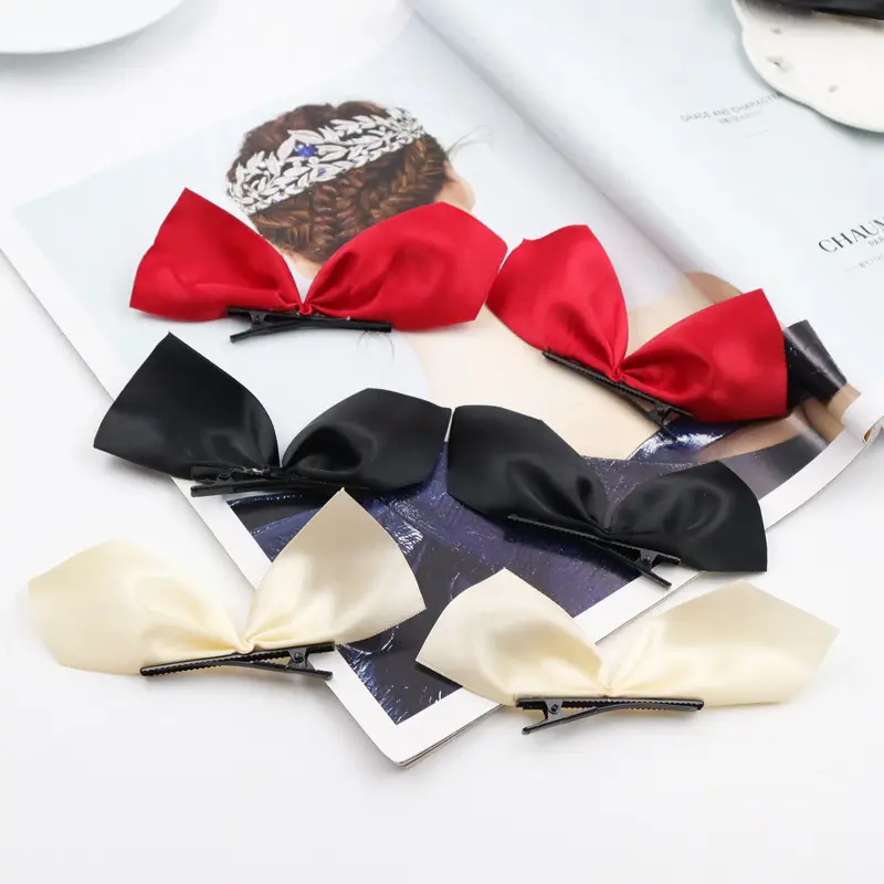 2pcs/set Fashion Cute 3D Bow Hair Clips Cute Sweet Pink Girls Bangs Hair Pin Elegant Headwear Girls Women Hair Accessories