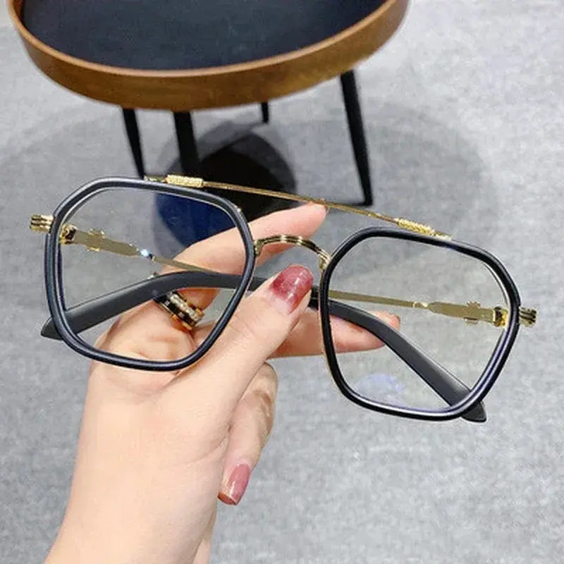 1PCs New Blue Light Blocking Fashion High-end Glasses Men Optical Clear Glasses Black Square Frame Eyeglasses Anti-radiation