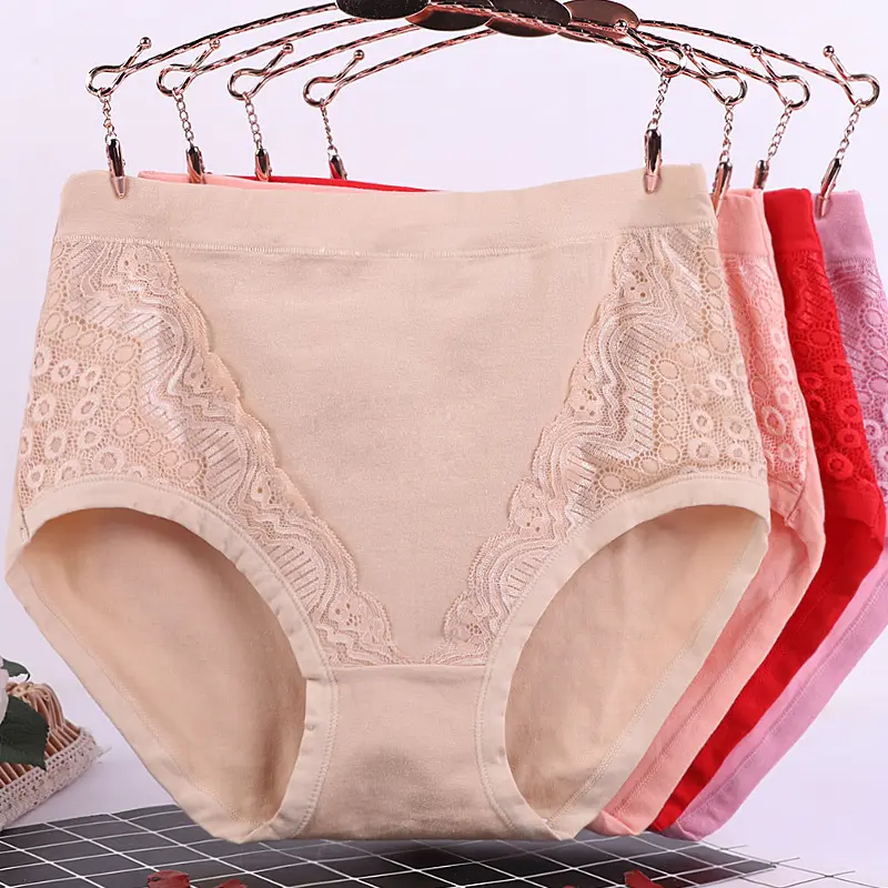 Plus Size Middle-aged Women's Panties High Waist Fat Cotton Briefs Middle Aged and Elderly Women's Underwear Made of Cotton