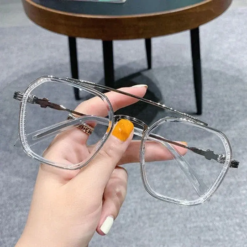 1PCs New Blue Light Blocking Fashion High-end Glasses Men Optical Clear Glasses Black Square Frame Eyeglasses Anti-radiation