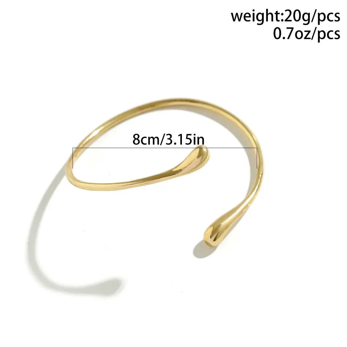 New Fashion Simple Vintage Water Drop Open Cuff Bangles for Women Trend Goth Geometric Arm Bracelet Aesthetic Jewelry Gift New