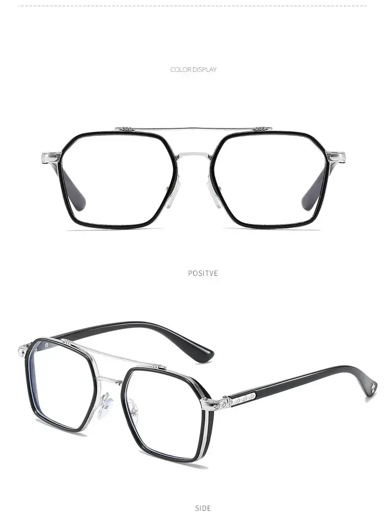 New Men and Women Retro Double Beam Anti Blue Light Computer Mirror Reading and Playing Games Eye Protection