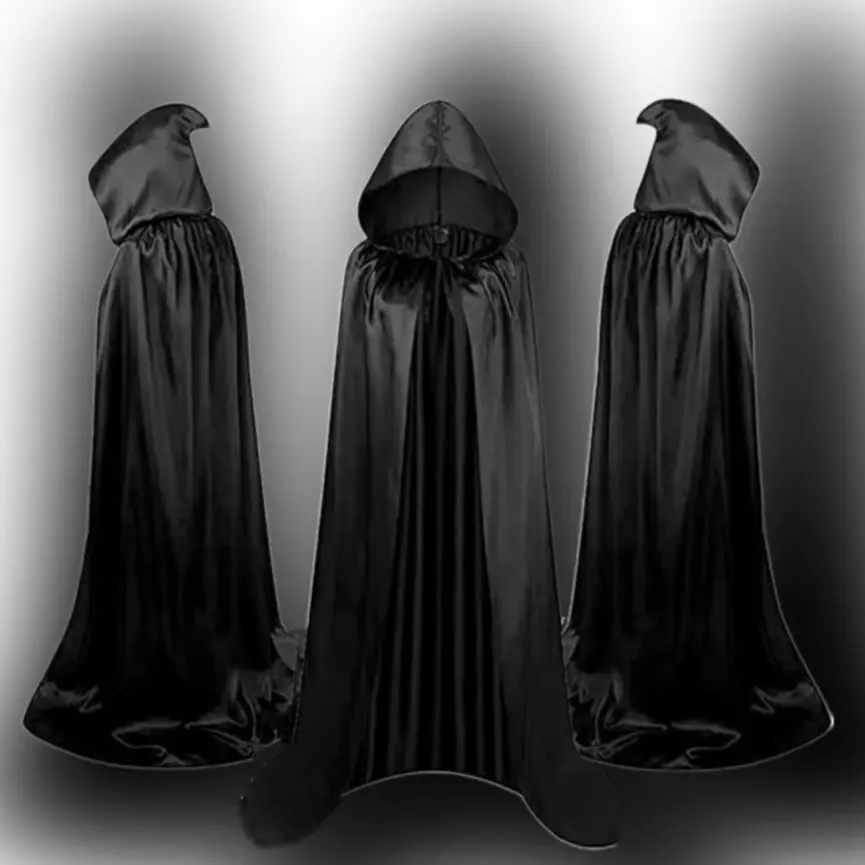 New Fashion Halloween Adult Kids Witch Cloak Cape Hooded Cosplay Costume Death Cloak Carnival Party Halloween Long Cape 8 Colors