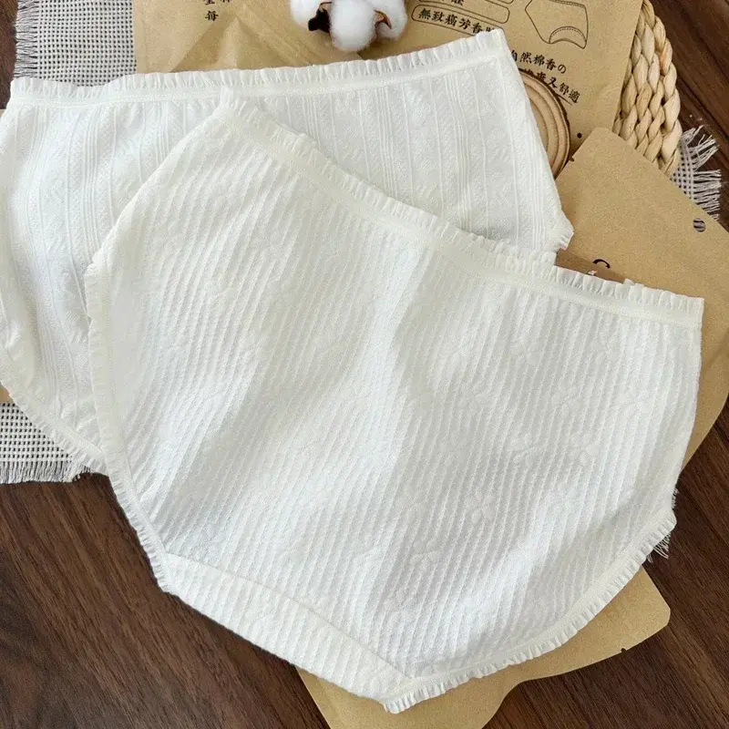 New Plus Size Simple White Seamless Panties Women Mid-rise Modal 7A Antibacterial Baby Pure Cotton Crotch Soft Underpants