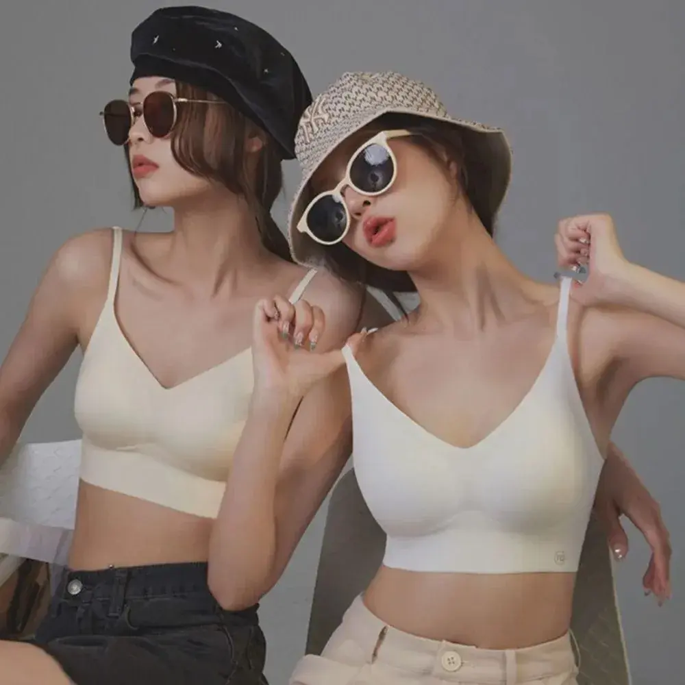 Fashion Sexy U-shaped Back Lingerie Female Inner Wear Summer Breathable Without Trace Backless Triangle Cup Polymerization Bras
