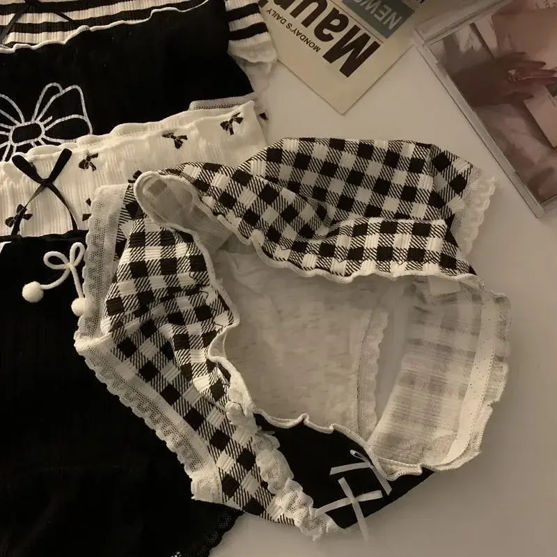 New Kawaii Lolita Girls Bow-knot Cotton Underwear Japanese Ladies Cute Antibacterial Mid-waist Briefs Sexy Lingerie