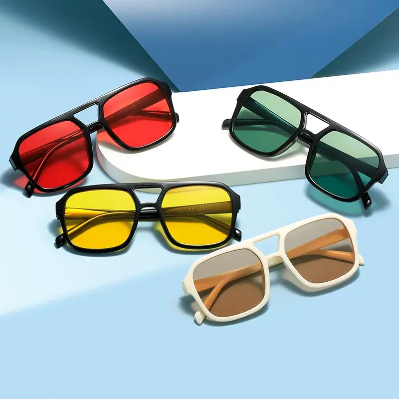 New Fashion Pc Frame Round Sunglasses Women Men Vintage Square Sun Glasses Male Shades Female Eyewear Anti-Glare Sunglasses