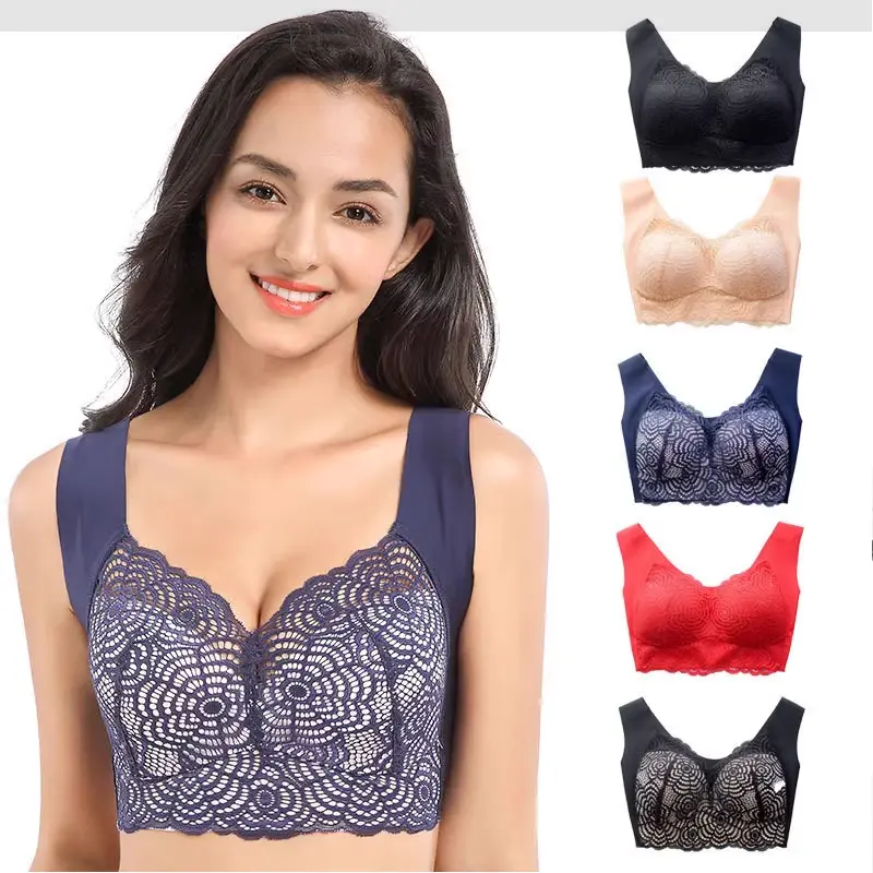 Sexy Strapless Bra Women Plus Size 5XL 6XL 7XL Lace Bras for Women Plus Size Vest Bra Thin Brassiere Full Cup Seamless Bralette