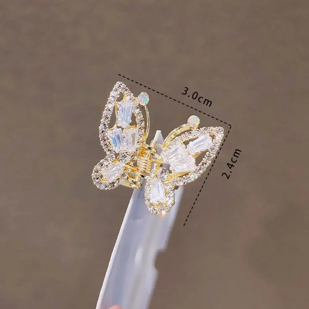 New Summer Small Rhinestone Butterfly Hair Claws Hairpin Cute Pearl Grabs Metal Hair Clip for Women Sweet Accessories