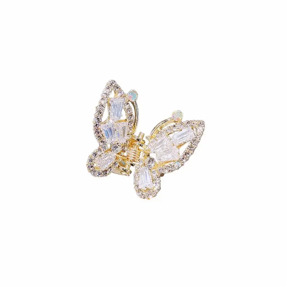 New Summer Small Rhinestone Butterfly Hair Claws Hairpin Cute Pearl Grabs Metal Hair Clip for Women Sweet Accessories