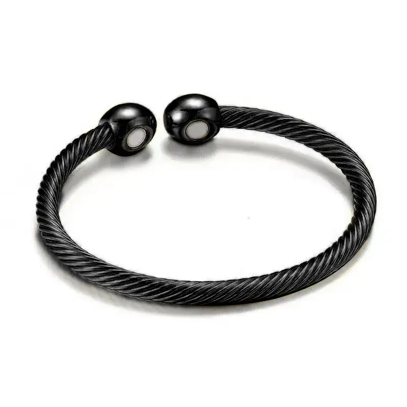New Treatment of Health Energy Open Bracelet Arthritis Pain Relief Twisted Retro Treatment Magnetic Bracelet for Women and Men