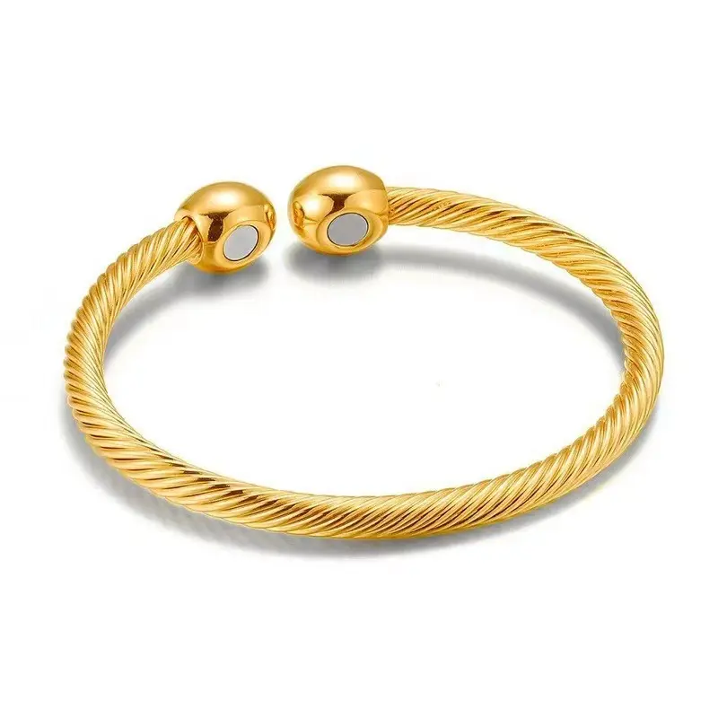 New Treatment of Health Energy Open Bracelet Arthritis Pain Relief Twisted Retro Treatment Magnetic Bracelet for Women and Men