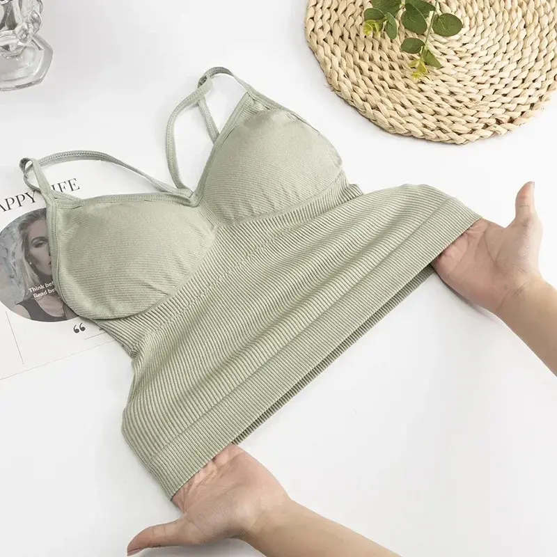 Women Cotton Underwear Push Up Bra Sexy Top Women Suspender Tank Up Fashion Solid Color Lingerie Female Soft Top Brassreie