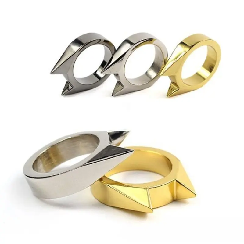 New Outdoor Equipment Men Women Defend Yourself Finger Tiger Wolfproof Weapon Ring Trigger Finger Cat Earring Finger Wind