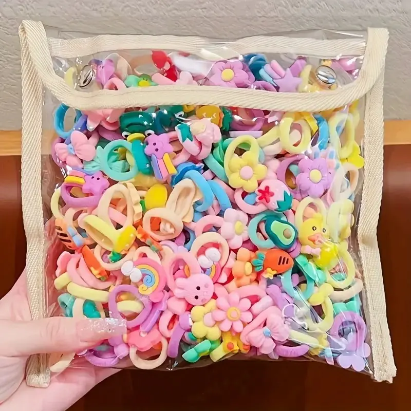 10Pcs/Set Fashion Cute Children's Rubber Band Girl's Hair Ties High Elastic Durable Hair Accessories Do Not Hurt Hair Scrunchie