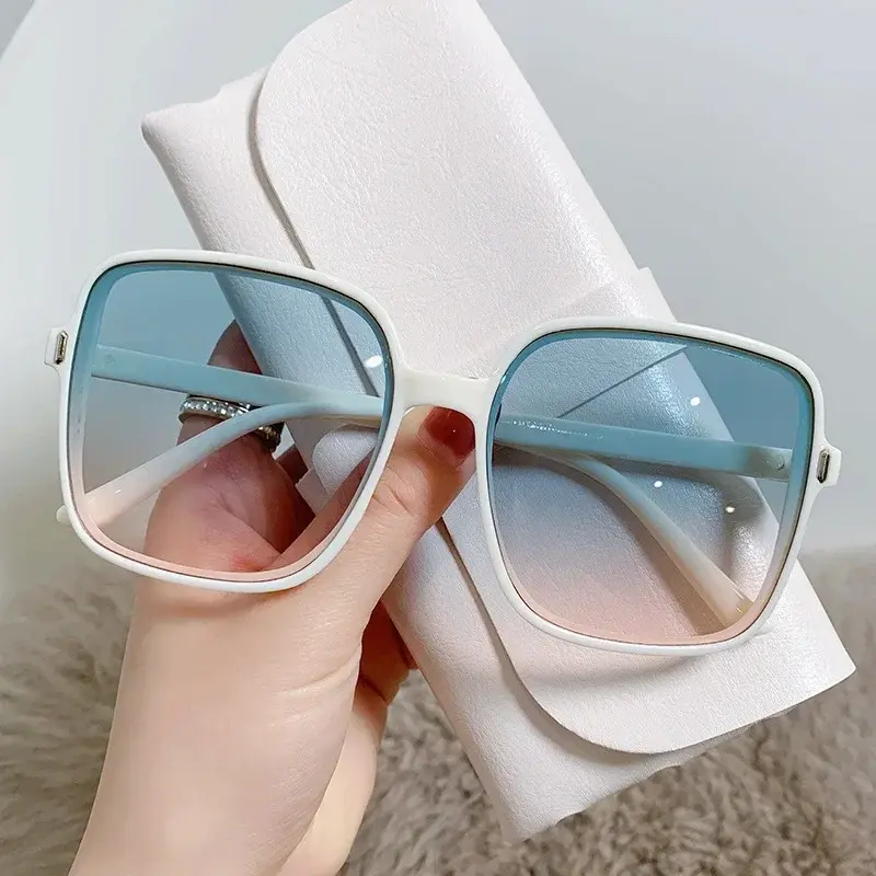 High-quality Fashion Square Oversized Sunglasses Women Vintage Big Frame UV Protection Sun Glasses Shades Ladies UV400 Eyewear
