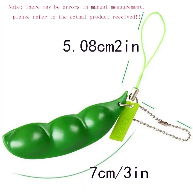 Fidget Toys Key Chains Pack Decompression Edamame Squishy Squeeze Peanut Peas Beans Keychain Stress Relief Adult Toy Keychain