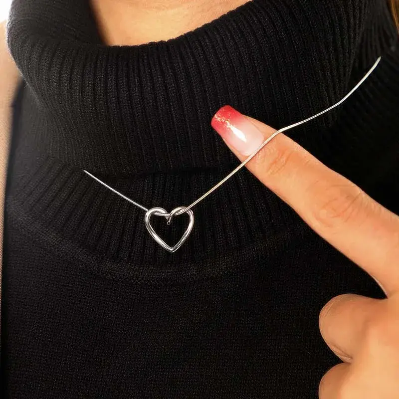 New Heart Necklace Ladies Clavicle Chain Neck Choker Necklaces for Women Jewelry Free Dropshipping Wholesale
