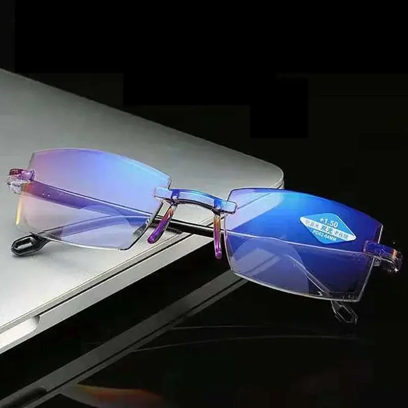 Ultra-light Men's and Women's Frameless Reading Glasses Anti-blue Radiation Computer Presbyopia Reading Glasses