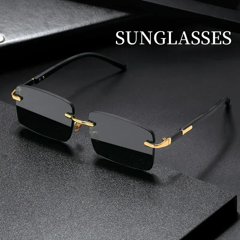 Fashion High Definition Sunglasses Men Ladies Blue Light Blocking Eye Protection Eyewear Rimless Square Frame Eyeglasses Goggle