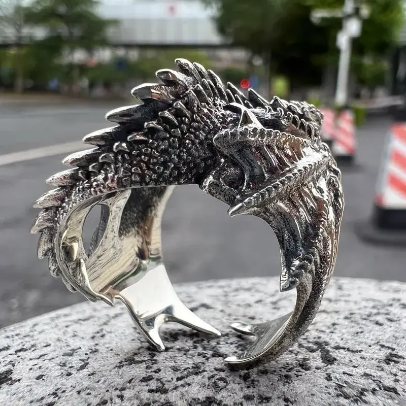 Fashion Retro Dragon Adjustable Rings Gothic Punk Pterosaur Wings Opening Adjustable Rings Vintage Jewelry Accessories Gifts