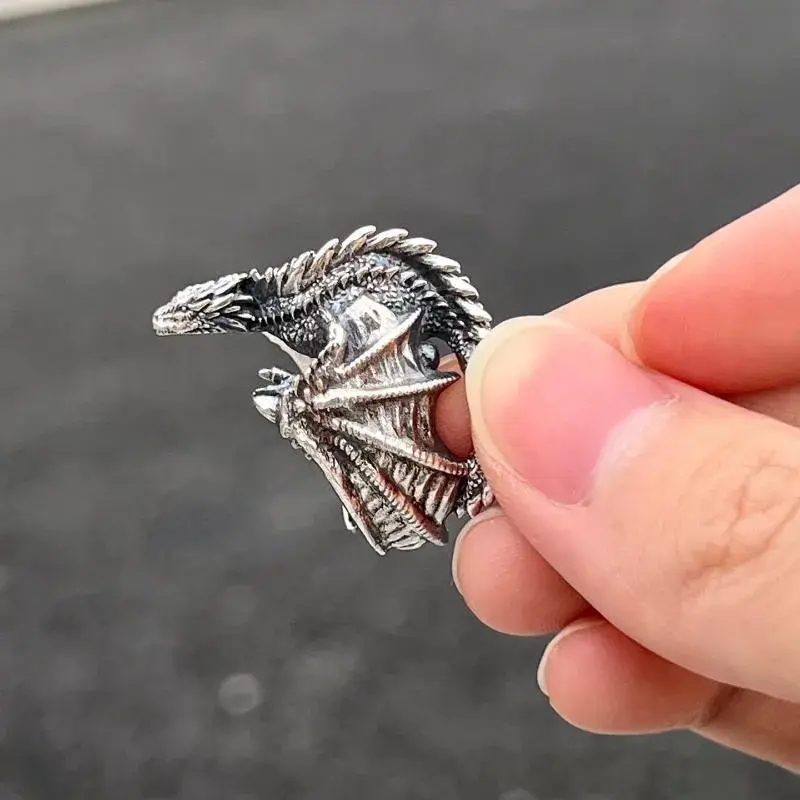 Fashion Retro Dragon Adjustable Rings Gothic Punk Pterosaur Wings Opening Adjustable Rings Vintage Jewelry Accessories Gifts