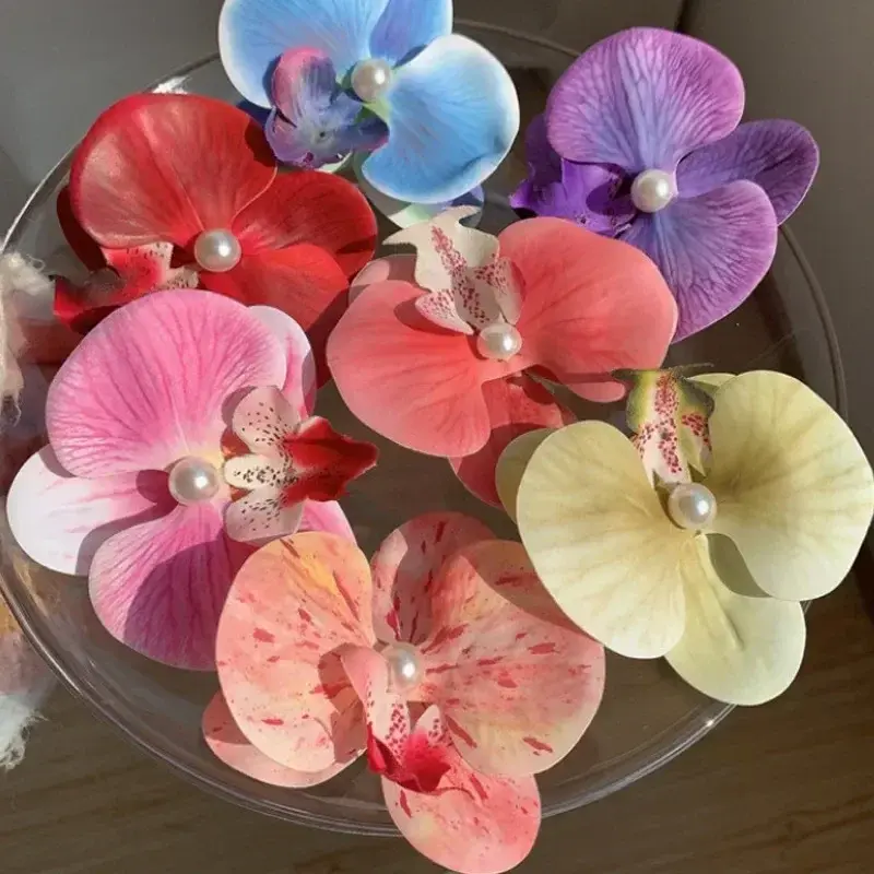 Phalaenopsis Pearl Hair Clip Orchid Butterfly Hair Clip Duckbill Clip Accessories Bow Flower Hair Clips Hairs Styling Tools